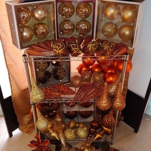 Christmas ornaments in chocolate gold and pumpkin